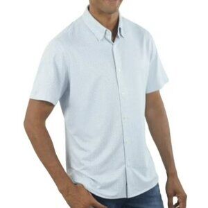 NEW Jachs New York Men's XL Short Sleeve Button-Up Shirt White Pattern